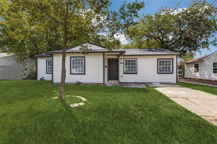 Step into this beautifully renovated 3-bedroom, 2 bath East Dallas home where modern updates meet classic charm. This home features brand new luxury vinyl plank flooring, updated finishes, and abundant natural light throughout. The open layout flows seamlessly from the living area into the dining and kitchen spaces, creating a functional floor plan ideal for entertaining or everyday living. The kitchen has been fully updated with stylish cabinetry, new countertops, modern fixtures, and brand-new stainless steel appliances. The bathrooms both shine with contemporary tile and sleek finishes, while each of the three bedrooms offers comfortable space and ample storage. Enjoy peace of mind knowing the roof is brand new and the foundation has just been repaired—making this home as solid as it is beautiful. Outside, a spacious fenced yard with mature trees provide the perfect setting for outdoor relaxation and gatherings. Located just minutes from I-30, White Rock Lake, and the Dallas Arboretum, this move-in-ready home delivers both modern updates and convenient East Dallas living. *Dimensions are approximate, buyer to verify*