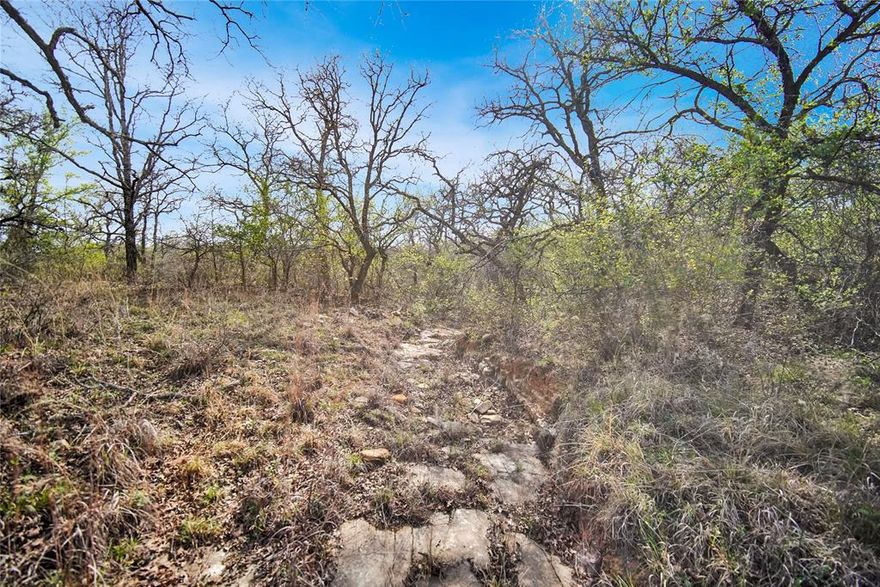 Picturesque and rugged 44 acres on Slusher Road southeast of Jacksboro, TX. This property is heavily wooded with significant elevation sloped to the southeast allowing for beautiful views. The hilly terrain and mature post oaks make for a secluded property. Excellent hunting with a large runoff creek that could be dammed to create a lake. Ag Exempt. Surface only. Deed restrictions.