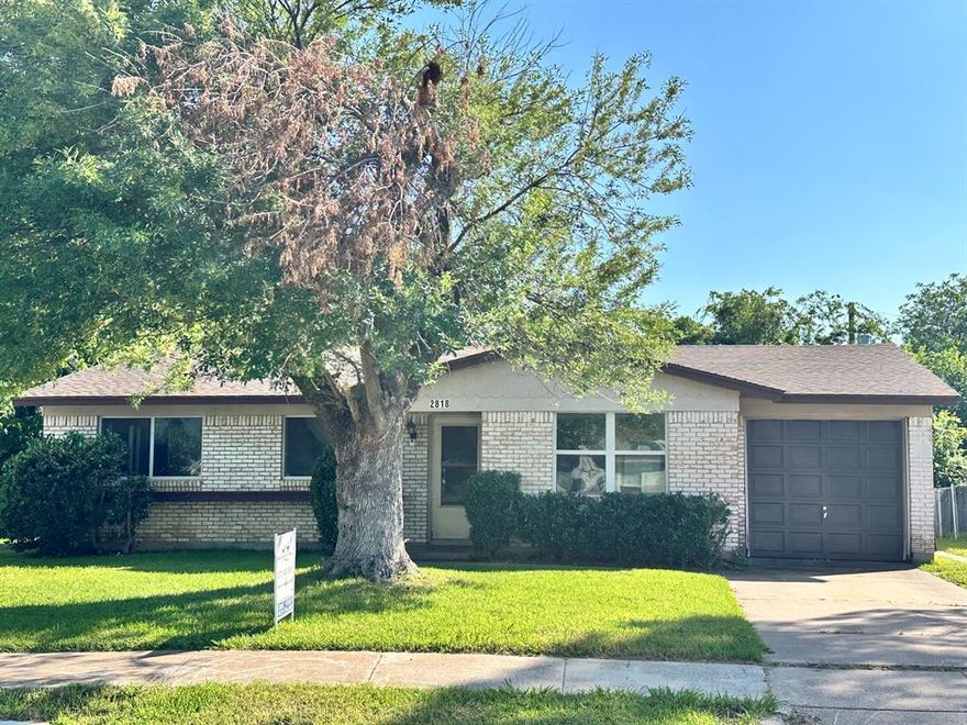 Take advantage of this priced right opportunity in the heart of Irving! Remodel and flip or create your next home. This property features 3 bedrooms and 2 baths, a large living room and dining area. It also offers a large fenced yard, a storage building and an extra deep garage that may accommodate 2 vehicles. Enjoy quick access to highways, business centers, DFW Airport, restaurants, and shopping.