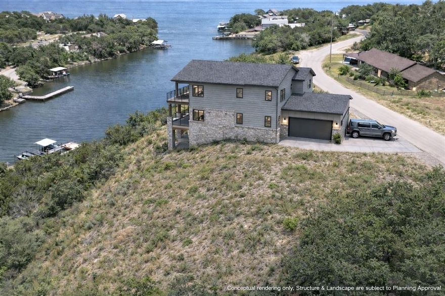 Vacant Lot, great opportunity to with Your Own Blank Canvas and build your dream home overlooking the amazing views of Lake Granbury. Nestled in a peaceful neighborhood near Lake Granbury, this lot offers a blend of country charm and city convenience. This lot is ready for your future home, weekend retreat, or investment property. Just minutes from the historic Lake Granbury Square, you’ll enjoy local dining, shopping, lake access, and more.  ANY Photo's displaying a home are an Artistic Concept and there is no Home on the property. Seller nor listing agent Do Not have blueprints or designs since this is an Artistic Concept of the possibilities that could be possible with this property.