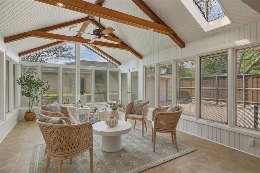 Step into this charming ranch-style home nestled in one of Dallas’ hidden gem neighborhoods! Featuring 3 spacious bedrooms and 2 full bathrooms, this inviting property offers both comfort and versatility. Enjoy a formal dining area perfect for hosting, along with two spacious living spaces wired for surround sound—ideal for entertaining or relaxing nights in. Beautiful hardwood floors flow throughout the home, complemented by abundant natural light that creates a warm and welcoming atmosphere. The kitchen showcases granite countertops, white built-in cabinetry, a breakfast bar, and stainless steel appliances including two ovens. Plantation shutters add timeless character and style throughout the home. A detached 2-car garage provides plenty of storage and includes a bonus workshop area—perfect for hobbies or additional workspace. This home blends charm, functionality, and location—with easy access to 75, Central Market, SMU, White Rock Bike Trail, & all of Dallas' best shopping & dining!