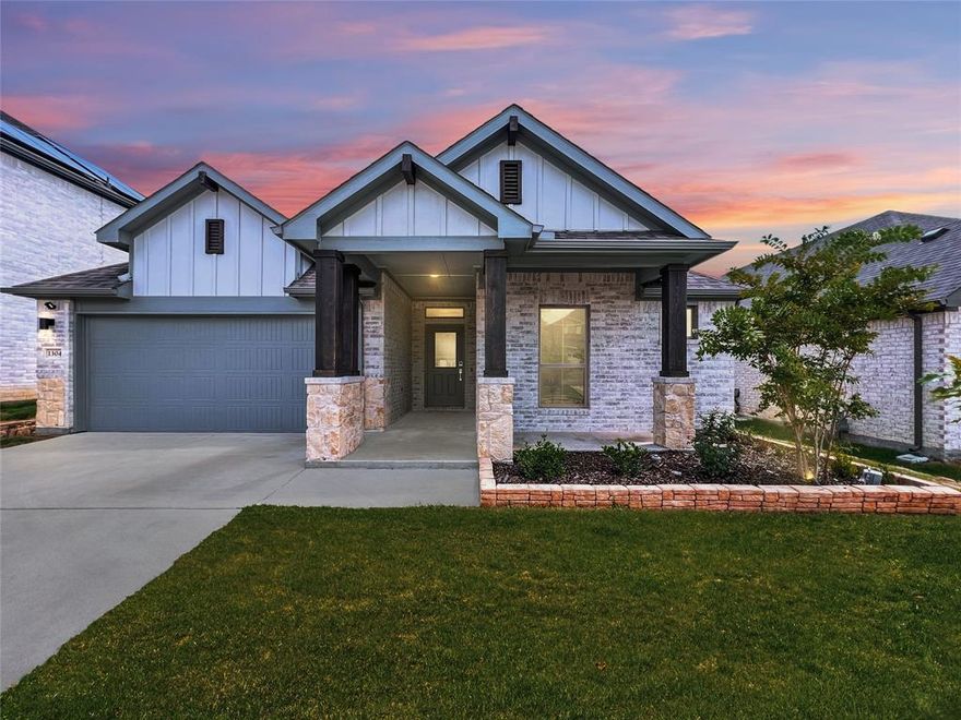 Welcome home to this nearly new, move-in-ready single-story located in the highly sought-after Wolf Creek Farms community in Melissa, Texas. Zoned to top-rated Melissa ISD and just minutes from a newer elementary school, this 2023-built home offers the perfect balance of modern design, everyday comfort, and unbeatable convenience. Featuring 3 bedrooms and 2 full baths across nearly 2,000 square feet, the open-concept layout is ideal for both entertaining and daily living. The spacious kitchen serves as the heart of the home, complete with Whirlpool stainless steel appliances, an LG refrigerator, a large walk-in pantry, and a center island perfect for gatherings, meal prep, or casual dining. Thoughtful upgrades elevate the living experience, including an LG washer and dryer, a sleek recessed wall-mounted electric fireplace, and a tankless water heater providing energy efficiency and endless hot water. Step outside to an extended covered patio overlooking a private backyard with fruit trees and no rear neighbors, offering rare privacy and peaceful outdoor living. Residents of Wolf Creek Farms enjoy community amenities, including a scenic pond, walking and biking trails, a children’s playground, and a dog park. With easy freeway access, commuting is a breeze and shopping, dining, and entertainment are all just minutes away. This is a rare opportunity to own a like-new home in one of Melissa’s most desirable neighborhoods.