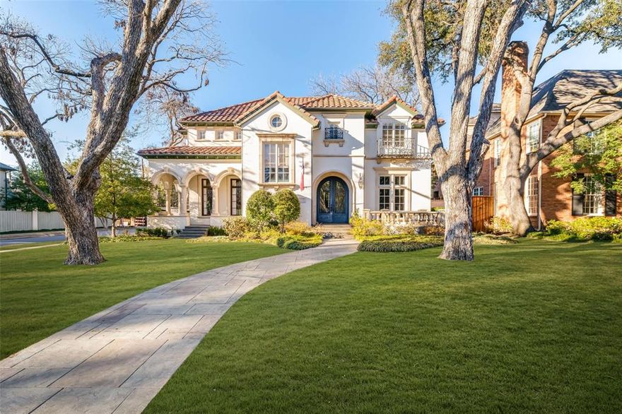Impressive Mediterranean-inspired custom Gage home on a generously sized 74x160 corner lot in the heart of the UP fairway. The gracious foyer, soaring ceilings and open floor plan provide a feeling of spaciousness and beauty. Off the entry the handsome paneled library is a relaxing retreat and opens to a side porch. Host formal or casual gatherings for family and friends in the large dining room and open kitchen-den overlooking the sparkling pool. Upstairs the primary suite is a true retreat with a cozy fireplace and sitting area, large bath and walk-in closet. Three additional bedrooms have ensuite baths and the 2nd floor game room with a hidden exercise room and full bath could be a 5th bedroom. As a bonus, this home has a hard to find attached 3-car garage.