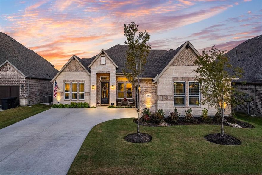 Almost New! Immaculate, nearly new home featuring an open-concept layout with abundant natural light and stylish finishes throughout. Walking through the door you have large open foyer and off the right can be used as a dining area or sitting area when entertaining. The kitchen is the heart of the home, showcasing quartz countertops, stainless steel appliances and a large island with seating. The perimeter cabinetry includes a bar area or additional serving space—perfect for entertaining. A private office with glass doors provides an ideal work from home setup. The spacious primary suite offers a spa-like bath with a soaking tub, separate shower, dual vanities and a walk-in closet. Two more additional bedrooms and bath complete the downstairs. Upstairs features a large game room, additional bedroom, and full bath - perfect for guests or family. Enjoy outdoor living on the covered patio overlooking a low-maintenance backyard. Conveniently located near schools, shopping and the new HEB, and major highways. Move-in ready and priced to sell!