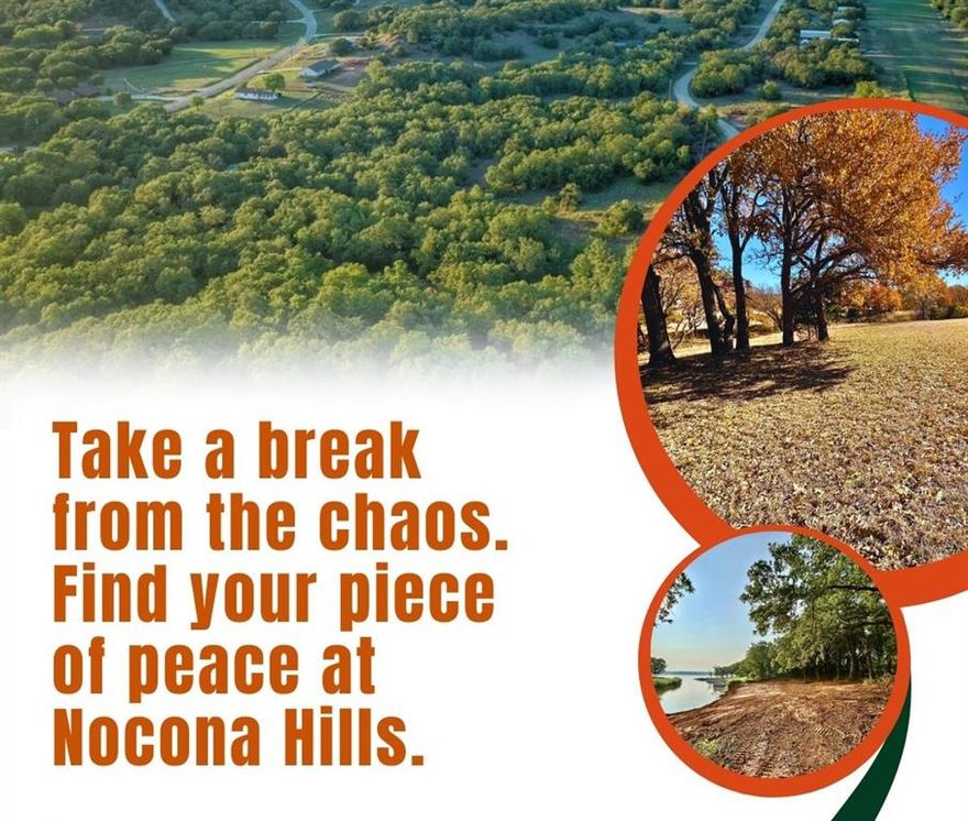 Lots are surrounded by the tranquility of nature as you will often see deer all around the property. Nocona Hills offers a 24-hour guarded gated community with access to two private lakes (one listed as top 5 Bass fishing in Texas)a community boat ramp and dock, as well as an 18-hole golf course with driving range, an airstrip, campgrounds with RV sites, and more. Utilities include co-op water and electric already at street. Fiber optic high speed internet is also available. Nearby surroundings include historic downtown Nocona, a winery, brewery and just a short drive to Saint Jo, Muenster and popular Casinos. Come see this gem. Owner has multiple lots available to choose from, please contact listing agent for details. The Club house is under remodel along with the pool such an exciting new Update for the community.