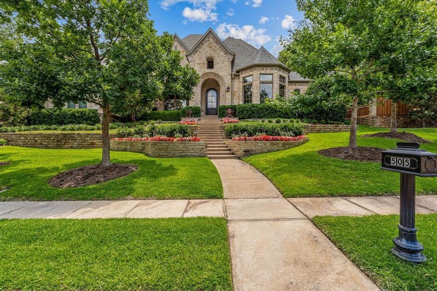 Stunning, fully remodeled home in Southlake. This home features 5 bedrooms and 5 full bathrooms. On the first floor find the private study, the primary suite with a gorgeous spa-like bathroom, the guest suite smartly appointed with a murphy bed that transforms into a table, an elegant formal dining, spacious chef’s kitchen with Wolf appliances, double dishwashers, built-in coffee maker, wine coolor, an abundance of storage, breakfast nook, and great room open to the kitchen, a tornado safe room, and utility room. Upstairs find the 3 additional bedrooms, a large game room with wet bar, microwave,  plus a media room. The outdoor oasis boasts a sparkling pool with built-in slide, spa, and water features, plus mature trees and landscaping offering complete privacy. The Sellers spared no expense when remodeling this home! This popular subdivision is close to the schools, has easy access to the highway, and close to all of Southlake's dining and shopping.