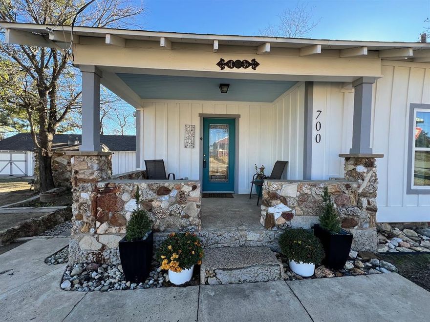 Charming 2 bedroom, 2 bath close to all 3 schools & the future Ranger College. Built in 1930, still has all the charm you love with nice updates throughout. If you are looking for a truly unique home, this is it! Property is located on a large corner lot & includes a detached garage that would also be perfect for storage & workshop. A separate building is currently used for storage, but has been used for an office in recent years. This building along with the garage has many possibilities including additional living quarters. There's also a nice storm shelter & basement!! New stackable washer & dryer convey! Must see this property to appreciate all it has to offer. Buyer & buyers agent to verify all info!