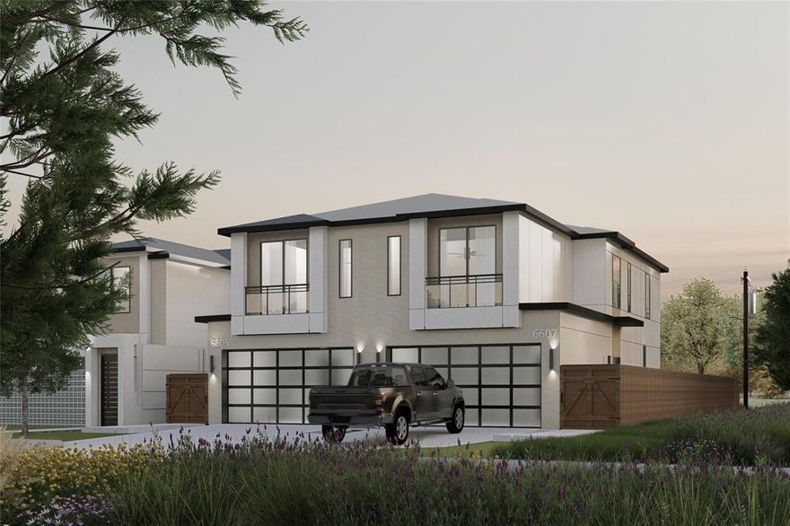 Stunning New Construction Modern Home in Prime Dallas Location. Welcome to this beautifully designed, newly constructed modern single-family attached home offering a perfect blend of contemporary luxury, thoughtful functionality, and an unbeatable location. Situated near Inwood and Lovers Lane, and just minutes from premier restaurants, shopping, and the Dallas North Tollway, this 3-bedroom, 2.5-bath residence puts you in the heart of convenience and style. From the moment you step inside, you’ll notice the attention to detail and high-end finishes that define this home. Solid white oak flooring flows seamlessly throughout, adding warmth and sophistication to the clean, modern aesthetic. The open-concept kitchen is a chef’s dream, featuring custom European-style cabinetry, sleek quartz countertops, and premium stainless steel appliances—including a built-in microwave, wine refrigerator, and a gas stove. A built-in trash pullout system and thoughtfully integrated storage elevate both form and function. All bathrooms exude modern elegance with floating vanities, designer tile, and contemporary wall-mounted commodes, creating a spa-like experience in your own home. Upstairs, the spacious bedrooms are light-filled and offer ample storage. The primary suite is a private retreat with a beautifully appointed en-suite bath and generous closet space. Additional highlights include energy-efficient systems, clean architectural lines, and a layout ideal for both entertaining and everyday living. Don’t miss this opportunity to own a modern masterpiece in one of Dallas’ most desirable locations. Anticipated completion is around November-December 2025.