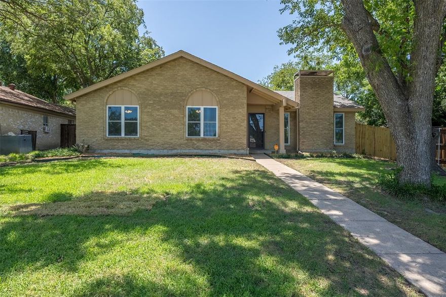 Don't miss this great opportunity to live in this move-in-ready, updated home, with NO HOA!  The unique front door welcomes you to a large open living space with a massive brick fireplace.  The living room has a beautiful wood beam, plenty of natural light, direct access to the backyard, and is open to the kitchen and dining space.  The kitchen features new granite countertops, detailed cabinetry, and upgraded stainless steel appliances.  New flooring throughout and both bathrooms have been beautifully renovated including new Bluetooth lighting with built-in speakers.    
New HVAC with transferrable warranty, updated electrical panel with surge protection; and a new security system with cameras ready to be activated.  Don't wait, this house won't last long!