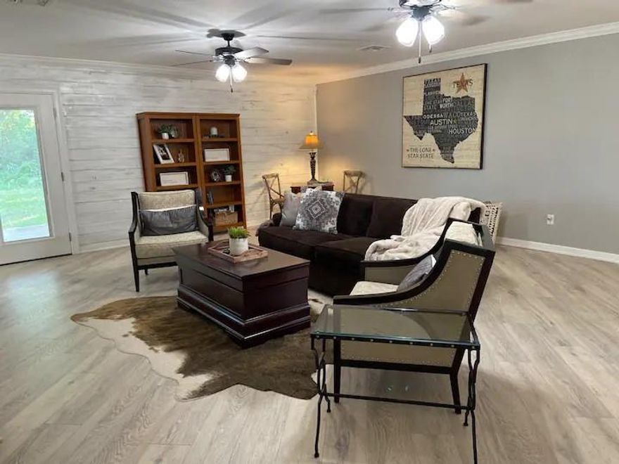 Escape to serene country living in this stunning, fully remodeled log cabin in Sunset, TX. Nestled on 5.59 acres of peaceful land with mature trees, this 3-bed, 2-bath, 1,580 sq. ft. home offers modern comforts with rustic charm. Completely updated in 2020, the cabin features beautiful quartz countertops, a new metal roof, and new appliances, including four kitchen ovens for the avid chef. With efficient upgrades, including new septic tank lateral lines, this home is both functional and inviting.

Step outside to enjoy the fresh air and countryside views while sipping coffee on the front porch, roasting s'mores around the firepit, or taking leisurely strolls down the country road.  Embrace the beauty and tranquility of country life—schedule your visit today!