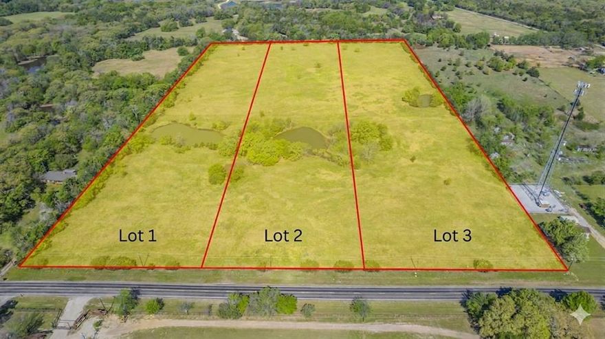 Rare opportunity to own a piece of wide-open Texas land in Terrell! Lot 1 offers a quiet, private setting with scattered trees, a pond, and an existing barn — ideal for a custom homesite or weekend retreat. With approximately 10.49 acres, it provides space, character, and functionality all in one tract and is offered at $280,000.

Additional tracts are available, including Lot 2 with a scenic pond and natural views, and Lot 3 featuring open pasture land with easy access and excellent usability. Lots 2 and 3 are offered at $250,000 each. Flexible options for those looking to build, invest, or expand.