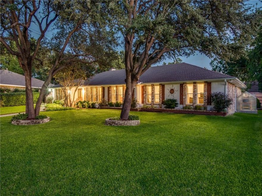 Meticulously maintained Ranch with beautifully landscaped backyard around pool with fire pit creating a get away oasis from a hard days work. Great for entertaining. Tons of cabinet space throughout the home.  Master has separate vanities and closets.  Green house and storage shed stay with property.   Granite counter tops.  Extended covered patio.  New windows installed 2012 with lifetime warranty from Window World. New wood, tile and carpet floors. All bathrooms updated. Hot water heaters replaced in last 3 years.  Second owner home.  Great location inside the 635 loop. Mother-in-law suite set up in west wing. This home has it all.