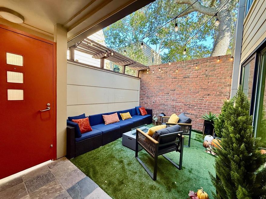 COMPLETELY RENOVATED! TOWNHOUSE PRACTICALLY BRAND NEW! New paint, new windows and doors, new refinished hardwood flooring, new stainless steel appliances, new bath and kitchen 42 inch cabinets with quartz countertops, new light fixtures and many more. A welcoming front courtyard greets you at this centrally located home in the heart of Dallas! Abundance of natural light gleams throughout this spacious townhouse when you first walk in with large picture window and a sliding door with easy access from living room to patio providing effortless indoor-outdoor living.  Home features 2 bedrooms with 2 full bathrooms upstairs & 1 half-bath downstairs. Family room w electric fireplace, flows into the open kitchen w oversized island. Updated to a rare, expanded kitchen w add cabinet & countertop space. All quartz countertops & 42 inch cabinets throughout. Community features pool (remodeled in 2020) and 2 assigned parking spots. Providing direct access to the Katy Trail & within walking distance to West Village & Knox Street - this location offers the best walkability in Dallas.  HOA dues covers water, sewer, and trash.  HOA roof was replaced approximately five years ago. When you walk out of the unit, the community pool is right next to the unit for easy access.  On the other side is only a few steps to Katy Trail.