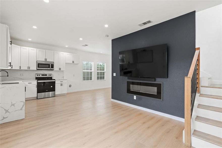 *Buyer Financing Fell Through* Welcome to a beautifully updated home in Dallas originally built in 2016 and recently remodeled with modern finishes throughout. Located just minutes from Trinity Groves dining and shops, plus the new state-of-the-art Simmons Park currently under construction. This move-in ready property features luxury vinyl flooring, fresh interior paint, and an open-concept layout filled with natural light. The kitchen offers 42-inch cabinetry, premium quartz countertops with a matching backsplash, and stainless steel appliances, creating both function and style. The primary suite includes a custom walk-in closet and a remodeled bathroom with a glass-enclosed stand-up shower, double-sink vanity, and updated decorative lighting. Additional highlights include a newly installed fence, oversized concrete balcony, updated bathrooms, and thoughtful design touches throughout. With its vibrant open layout and upgraded finishes, this home combines comfort, convenience, and modern elegance in a desirable Dallas location.