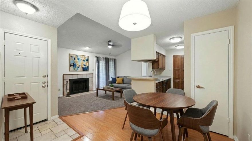 Great Location, Minutes away from Cowboys Stadium, Globe Life Field, Six Flags, and Hurricane Harbor. The gated community features on-site property management, three illuminated swimming pools, lighted tennis courts, racquetball courts, clubhouse, a full workout facility, hot tub, and sauna. Homeowners have quick access to DFW Airport and are within walking distance of shopping centers featuring Whole Foods Market, Torchy’s Tacos, Starbucks and a host of other stores. Updates include: New Alliances (except Refrigerator), New Garbage disposal in sink, freshly painted, New carpet and pad, Both ceiling fans brand new. AC Heat unit New 4 years ago. New energy efficient patio sliding door. Washer Dryer stacked unit. Plumbing fixtures and Electrical panel replaced-updated.