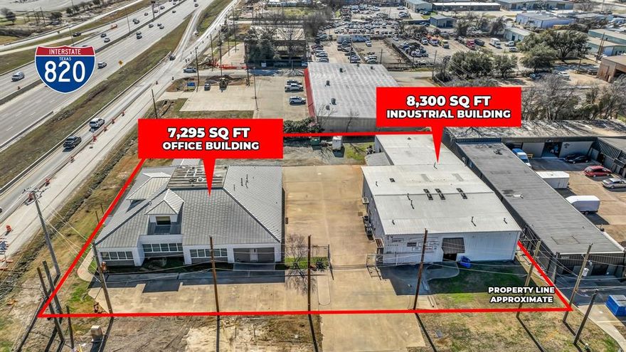 This dual-property package offers a combined 15,595 SF of versatile space just off Loop 820 in Fort Worth, with dual access from E Loop 820 and Sun Valley Dr. Located minutes from I-20, I-35W, US-287, and Lake Arlington, the site features strong traffic exposure, flexible layouts, and endless potential for office, retail, warehouse, or service-based businesses.
5450 E Loop 820 S is a 7,295 SF office flex building featuring 10 private offices, large open work areas, a reception space, and rear warehouse. Ideal for medical, co-working, or professional services, with frontage on Loop 820 for maximum visibility.
5308 Sun Valley Dr is a 8,300 SF industrial facility with showroom and office areas, a spacious garage, and bay door access. Perfect for distribution, auto services, or retail showroom operations.
Both properties are clean, vacant, and ready for occupancy or lease-up. Positioned in a growing commercial corridor with strong demographics and regional access, this site is well suited for owner-users or investors looking to capitalize on the area’s growth.