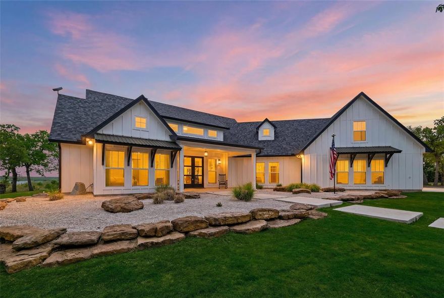 Incredibly immaculate modern farm house design with elegant finishes and upgrades and a fabulously designed floor plan... in one of the most elegant and well appointed master planned communities in Montague County. Just wait until you see the incredible lake views on this double home site... this is truly a dream home!!!