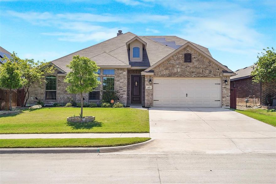 Step into this BEAUTIFULLY DESIGNED home in the sought-after Bar C Ranch community, where MODERN STYLE meets EVERYDAY FUNCTIONALITY. From the moment you arrive, you’ll notice the GREAT CURB APPEAL and LOW-MAINTENANCE exterior, setting the tone for a home that is as PRACTICAL as it is INVITING. Inside, a CHARMING ENTRYWAY creates a welcoming transition before opening into a BRIGHT and SPACIOUS living area anchored by a COZY FIREPLACE. One of the standout features of this home is its THOUGHTFULLY DESIGNED FLOORPLAN. All three bedrooms are conveniently located on the MAIN LEVEL, offering TRUE ONE-STORY LIVING, while an UPSTAIRS BONUS ROOM with a HALF BATH provides FLEXIBLE SPACE for a game room, media room, home office, or guest retreat. The kitchen is a true SHOWSTOPPER! MASSIVE, OPEN, and incredibly FUNCTIONAL! With ABUNDANT CABINETRY, EXTRA SHELVING, and EXPANSIVE GRANITE COUNTERTOPS, this space is a CHEF’S DREAM. STAINLESS STEEL APPLIANCES, DOUBLE OVEN, and lovely EAT-IN NOOK. The layout offers plenty of room to prep, cook, and gather. This flexibility allows the formal dining area to be used as a HOME OFFICE, second living space, or whatever suits your lifestyle. The PRIVATE PRIMARY SUITE is tucked away for added seclusion and features a LIGHT-FILLED bedroom, a SPACIOUS ENSUITE with a LARGE WALK-IN SHOWER, and a well-designed closet for optimal storage and flow. Secondary bedrooms are generously sized and thoughtfully positioned on the opposite side of the home for added PRIVACY. Step outside to a LOW-MAINTENANCE BACKYARD with just the right amount of GREEN SPACE and a COZY BUILT IN FIREPIT! Perfect for relaxing with your morning cup of coffee, entertaining friends and family, or enjoying a quiet evening. But the true BONUS?!  Fully paid for SOLAR PANELS! This is more than a home, it’s a lifestyle. Come experience it for yourself.