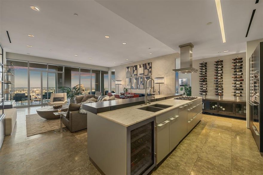 Experience premier luxury high-rise living at iconic One Arts Plaza in the heart of the Dallas Arts District. This exclusive 22nd-floor corner residence offers sweeping city views enjoyed through the 11-foot floor-to-ceiling windows, combining a modern design with the ease of a true lock-and-leave lifestyle. The spectacular open layout showcases refined museum-finish walls, elegant limestone flooring, and a designer Bulthaup kitchen outfitted with premium Miele appliances and Sub-Zero refrigeration. Feel like you're on top of the world with the private 552 SF terrace, an ideal retreat for sophisticated entertaining or peaceful sunrise views overlooking downtown. The split-living design features the largest primary suite in the building, complete with a spa-inspired bath and two custom closets for elevated organization. A secondary suite provides flexibility, ideal for hosting guests or creating a sophisticated home office. Residents enjoy 24-hour concierge and valet, a rooftop pool, fitness center, and on-site dining just steps away from Klyde Warren Park, the Dallas Museum of Art, and the city’s best restaurants. Perfect for the executive seeking sophistication, security, and convenience in the city’s most coveted high-rise address. This unit comes with a private, temperature-controlled 50-foot storage space located on the lobby level, as well as 2 designated parking spots. All luxury furnishings are included, offering a seamless move-in experience with a fully furnished, designer-curated home.