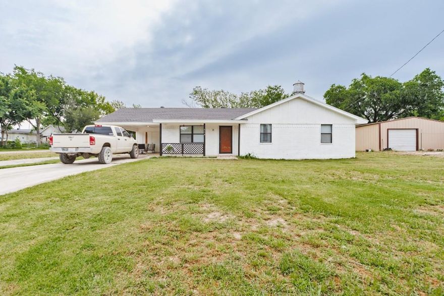 Discover the possibilities at 510 N. Proctor St., a bright and inviting 3-bedroom, 1.5-bath home nestled on a generous ~0.32-acre corner lot in the heart of Alvord, Texas, within the award-winning Alvord Independent School District. Built in 1981, this comfortable single-level residence offers 1,132 sq ft of living space with vaulted ceilings and an open, welcoming layout. Recent updates include a new roof and water heater installed in 2024—critical investments already taken care of so you’re free to focus on the finishing touches. The home features a one-car carport with additional storage, a large fenced backyard perfect for kids, pets or entertaining, and a peaceful front porch that anchors the home’s relaxed curb appeal. While the home boasts solid bones and excellent location, it does need a little TLC to bring it fully up to its potential. With some cosmetic updates—whether that’s fresh paint, updated flooring or modernizing fixtures—you’ll turn this into a standout value in a community that offers both small-town charm and easy access to nearby amenities. 
If you’re seeking a well-located starter home, rental investment or a spot to personalize and grow in the thriving Alvord market, 510 N. Proctor St. is ready for your vision.
Schedule your showing today--opportunities like this don't last long!