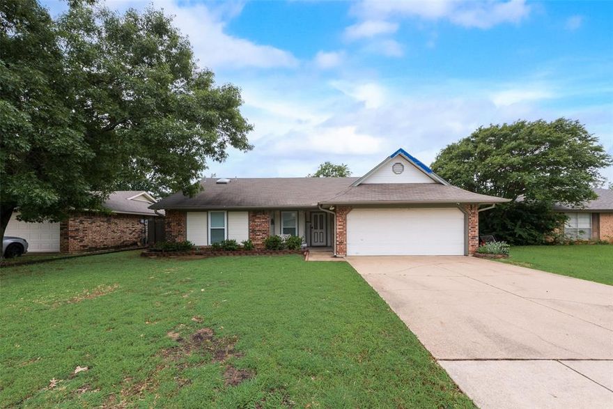 MULTIPLE OFFERS! Best and Final by Tuesday, May 6th at 12PM. You’ll love coming home to this charming single-story residence, nestled on a private, serene lot in a well-established Mansfield community. The thoughtfully curated floor plan is perfect for both family living and entertaining. Upon entrance you are welcomed by an inviting living room with soaring high vaulted ceilings and cozy fireplace. Prepare meals in the stylish and functional kitchen, featuring crisp white cabinetry that contrasts beautifully with granite counters and stainless-steel appliances. Enjoy the added charm of a casual dining area with a bay window that provides beautiful views of the outdoors. Just off the family room, an oversized bonus room offers endless flexibility—perfect for a game room, additional living, office or playroom. Primary Suite boasts a lovely bath with dual vessel sinks and offers the perfect escape to unwind at the end of the day. The secluded backyard with pergola is your personal sanctuary, where lush greenery and peaceful surroundings invite relaxation. No pesky HOA. Serviced by highly rated Mansfield ISD, including sought-after Mansfield High—ranked one of the best high schools in the nation as of the '23-'24 school year! Elementary and Middle schools are conveniently located just minutes away. Excellent location offers easy access to 287 and countless shops, restaurants and recreation nearby. Please pardon the temporary tarp on roof! The seller has filed an insurance claim for the roof replacement.