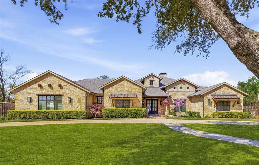 Exceptional custom single-story home on 1.73 acres in the heart of Colleyville. Built in 2017 and thoughtfully designed for both everyday living and entertaining, this nearly 5,000 SF home features an open-concept living area and chef’s kitchen with Thermador stainless steel appliances, six-burner gas cooktop, double ovens, large island, walk-in pantry, and butler’s pantry with wine refrigerator. The spacious primary suite includes a spa-inspired bath and expansive custom walk-in closets. Three additional bedrooms are arranged in a split layout, along with a game room with wet bar. Expansive covered outdoor living and dining areas overlook the pool and spa, outdoor kitchen, fire pit, and beautifully landscaped grounds. Additional features include a barn, private well for partial irrigation, storm room, circular drive, and four-car garage. Located within highly regarded Grapevine-Colleyville ISD.