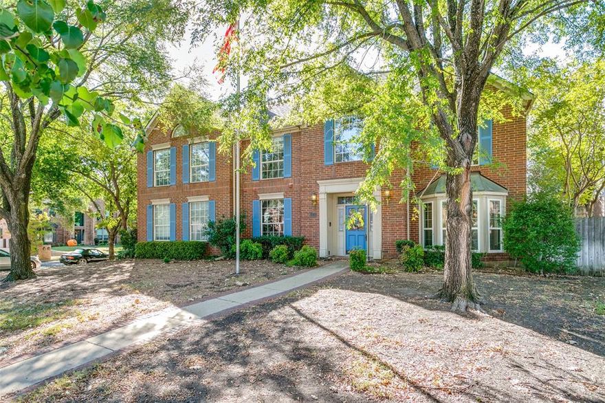 Spacious Grapevine Home on Tree-Lined Cul-de-Sac in Grapevine-Colleyville ISD offers endless potential ! Located in one of Grapevine’s most desirable neighborhoods, this spacious home offers incredible potential and a flexible floor plan designed for today’s lifestyle. Enjoy the convenience of being minutes from top-rated Grapevine-Colleyville schools, dining, shopping, parks, and entertainment—with DFW Airport only about 15 minutes away. Inside, you’ll find four bedrooms, three and a half baths, three living areas, two dining spaces, and a private study. The entry opens to a bright formal living and dining room with a bay window—perfect for entertaining. The kitchen features stainless steel appliances, an island, butler’s pantry, built-in desk, and generous counter space; refrigerator stays! The kitchen flows into a sunny breakfast area and spacious family room with built-ins, a cozy fireplace, and a wall of windows overlooking the backyard. Upstairs, the large primary suite features a dual-sided fireplace that opens to a private office or sitting area with a wet bar. The ensuite bath offers double vanities, jetted soaking tub, separate shower, and a walk-in closet. A game room with wet bar and cabinetry is ideal for entertaining or relaxing. Three additional bedrooms and two full baths complete the upper level one suite is privately located, perfect for guests or extended family. The backyard features mature trees, a storage shed with electricity, and plenty of room for play, gardening, or gatherings. With only two owners, this home has been lovingly maintained and is ready for your updates and personal touch. Bring your decorating ideas and make this home shine again! Exceptional location close to schools, parks, and historic Downtown Grapevine. Don’t miss this opportunity! No survey