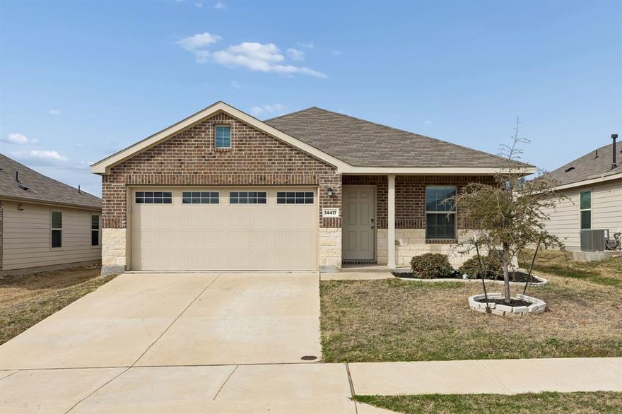 Welcome to 14417 Cloudview Way in the desirable Sendera Ranch community of Haslet! This beautifully refreshed single-story home offers 3 bedrooms, 2 bathrooms, and comfortable living space. Built in 2020, the home features a bright open floor plan designed for modern living and easy entertaining.Recent updates include brand-new flooring, fresh interior paint, and newly landscaped yard, giving the home a clean, move-in-ready feel. The spacious living area flows seamlessly into the kitchen and dining space, creating a welcoming environment for everyday living. The primary suite offers a private retreat with an en-suite bathroom, while two additional bedrooms provide flexibility for guests, family, or a home office.

Enjoy the large backyard and patio area—perfect for relaxing or entertaining outdoors. The home also includes a two-car attached garage and modern finishes throughout.

Located in a well-maintained neighborhood with convenient access to shopping, dining, parks, and major roadways, this home combines comfort, style, and convenience in one fantastic package.