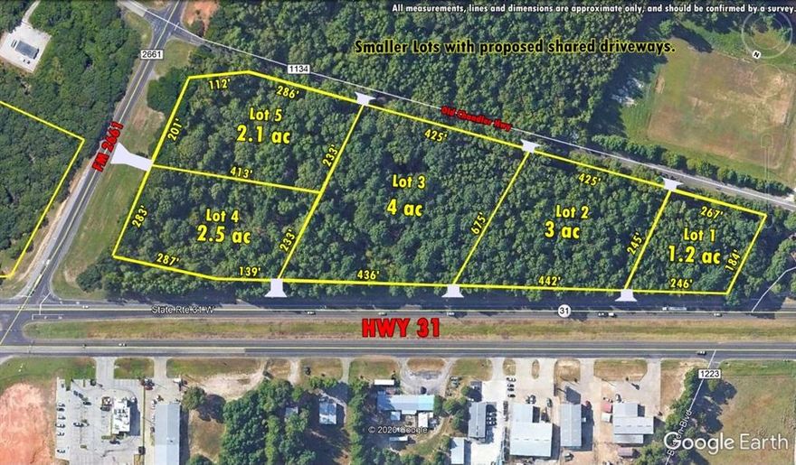This prime property offers over 1,550 feet of road frontage on HWY 31 and 483 feet on FM 2661, providing an ideal setting for new business ventures. With over 20,000 cars passing daily, its elevated position ensures exceptional visibility. Located just 1 mile from Toll Road 49, and 6 miles from Tyler, it's a hub of convenience, blending rural tranquility with urban proximity. The land is divided into five smaller parcels, giving buyers flexibility to acquire individual lots or the entire property. Additionally, potential access to city sewer services further enhances its appeal. About 75% of the land has been recently mulched and cleared.