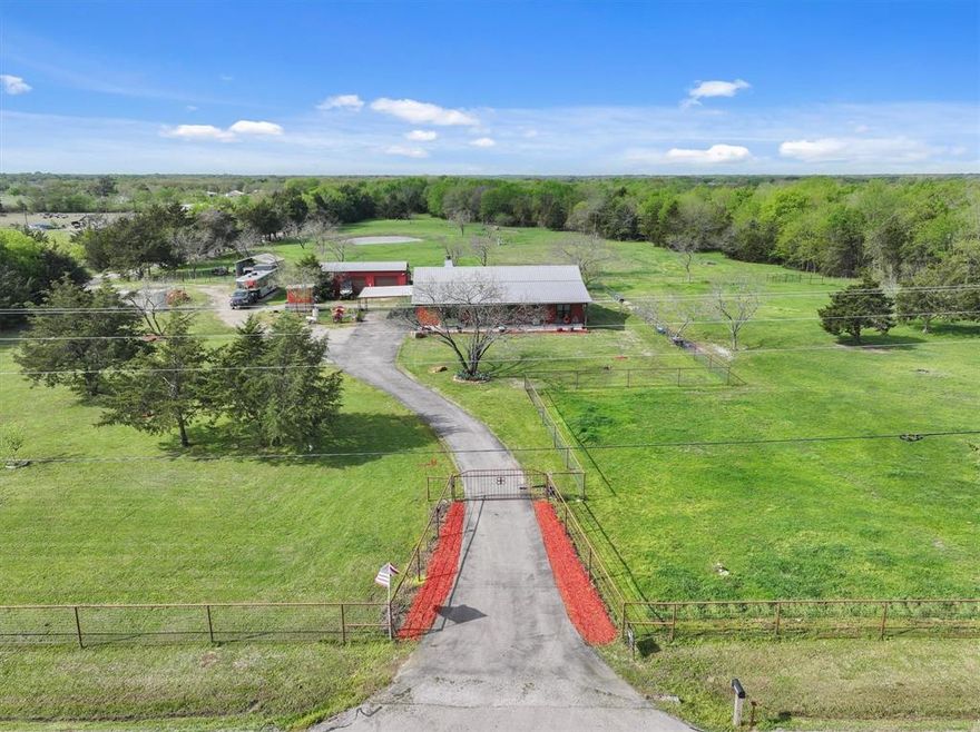 Priced well below the recently appraised value - close on your dream property with instant equity!! Experience peaceful country living just minutes from Terrell, TX in the desirable Able Springs community. This beautifully maintained modern farmhouse sits on 11 secluded AG-EXEMPT acres—fully fenced and cross-fenced, with paved county road frontage and gates on two county roads. Enjoy the serenity of East Texas while staying conveniently commutable to Dallas (just 44 miles away).
Step inside this charming Able Springs farmhouse to find luxury vinyl plank flooring throughout, abundant natural light, high ceilings with cedar beams and a thoughtfully designed open floor plan. The spacious kitchen is a chef’s dream, featuring stainless steel appliances (all included), generous cabinet and counter space, a dedicated coffee bar, and a large pantry and laundry room.
The primary suite offers a private retreat with double vanities, a walk-in closet, and direct access to the back porch overlooking your beautiful property. Two additional bedrooms share a well-appointed guest bath with double sinks.
Outdoors, this property is ready for your lifestyle—whether you’re starting a hobby farm, need space for animals, or simply want room to roam. The shop, barn, and dog kennels are set up for projects big and small. 
Located in rural Kaufman County, this Terrell TX property combines country charm with convenience—just 12 miles to Terrell, 20 miles to Canton’s First Monday Trade Days, and about 30 miles to Lake Tawakoni and Cedar Creek Lake. Only an hour from Tyler and under an hour from Dallas, this property perfectly balances peaceful country living with easy access to city amenities. Don’t miss your chance to own this move-in ready farmhouse with land in Able Springs, TX—the ideal place to build your dreams and enjoy a simpler, quieter life in the country.