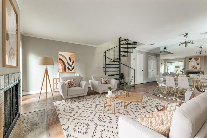 Beautifully located Uptown condo just steps from the best dining, shopping, and entertainment!
This charming 2 story end unit sits in a small community of townhomes surrounding a resort style pool. The private fenced patio off the living room creates an inviting indoor outdoor flow. Inside, you’ll find a galley kitchen with separate dining area, half bath, and full-size washer and dryer downstairs. Upstairs, two spacious bedrooms share an updated bath. Parking is plentiful with lots in both the front and back of the property, and all appliances convey with the home. Enjoy an unbeatable walkable lifestyle—stroll to top Uptown restaurants, West Village, Katy Trail, and the State Thomas neighborhood—all just blocks from your door.