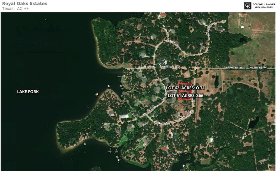 Royal Oak Estates – Build Your Forever Home on Lake Fork! Build your forever custom home in Royal Oak Estates, a premier gated community on Lake Fork—famous for world-class bass fishing! Lots 61 & 62 (sold separately) are beautiful interior lots with scattered mature oaks, and underground utilities. Enjoy concrete streets, a private boat launch, and friendly neighbors. Deed restrictions protect your investment—2,500 sq. ft. minimum. Peaceful setting just minutes from the lake’s best fishing spots. Don’t miss your chance to own in one of Lake Fork’s most sought-after neighborhoods!
