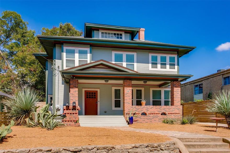 Beautifully Preserved 1940’s Craftsman Duplex in Bishop Arts – A Rare Opportunity to Own BOTH UNITS!!! Step into history with this beautifully preserved 1940’s Craftsman duplex, thoughtfully updated for modern living while maintaining its timeless charm. Perfectly situated in one of Dallas’s most vibrant neighborhoods, you’ll enjoy being just steps from Bishop Avenue and within close proximity to Uptown and Downtown. This iconic property has been completely renovated from top to bottom, including a reimagined layout, foundation work, new windows, updated HVAC, electrical, refinished floors, fresh exterior paint, a restored porch, and refreshed landscaping. Every detail has been carefully considered to blend classic character with modern comfort. The first-floor unit offers 2 bedrooms plus a study that can function as a 3rd bedroom, while the second-floor unit features 2 bedrooms. Both units include impressively large closets, providing an unexpected amount of storage in a historic home. Currently operated as a successful short-term rental, the building conveys fully furnished—making it a rare turnkey investment opportunity. Whether you’re looking for a prime income property or the chance to own one of Bishop Arts’ original architectural gems, this duplex offers the best of both worlds.