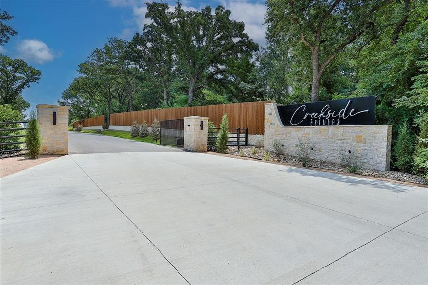 Beautiful 2 Acre lot in gated community, Aledo ISD. Water well is already installed on property.  Survey and proposed house plans are in transaction desk.