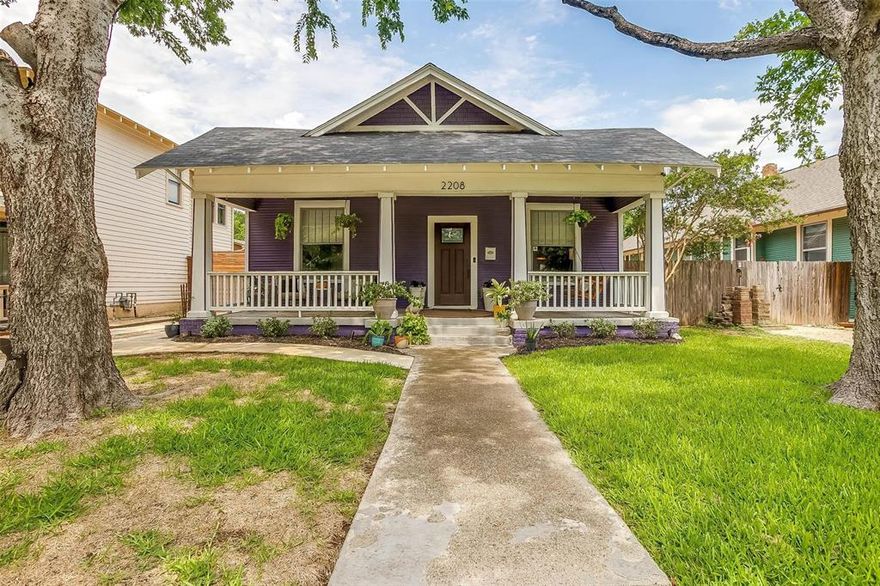 Back on the market - buyer's financing fell through! Charming 102 year old bungalow in the vibrant Fairmount Historic District. Sit on your porch swing and enjoy living in one of Fort Worth's most sought after neighborhoods. From fun seasonal festivities to a beautiful community garden - there is something for everyone here. You'll love being able to walk to Magnolia Ave to grab a latte from a local coffee shop - or enjoy an artfully curated meal. This home is pretty special as well - it offers the perfect mix of original charm & modern updates. A stunning exposed brick chimney draws you into the large, eat-in kitchen - an entertainers haven! You'll appreciate the ample counter & cabinet space & guests will admire the cement countertops that blend seamlessly with the classic style. The living rm & dining rm both feature a cozy corner fireplace & huge windows! Both bathrooms are updated as well & feel equally cohesive with the overall style. Be a part of this vibrant & fun community!