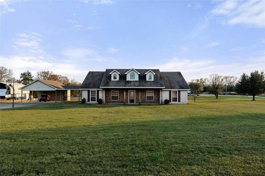 SELLER OFFERING $10K towards a potential INTEREST RATE DECREASE for the first two years SAVING YOU SEVERAL HUNDRED DOLLARS PER MONTH!  Spacious 4-Bedroom Home on 2.37 Acres – Minutes from Lake Fork! This 2,162 sq. ft., single-story home sits on 2.37 acres of peaceful, gated land, just minutes from Lake Fork. Featuring 4 bedrooms and 2.5 baths and over 3,000 covered sq. ft, this home offers a spacious and functional layout with room for the whole family. Enjoy the convenience of an automated gated entrance, a covered RV with full hookups, and a covered carport with storage. Need more space? There's also an additional storage outbuilding! The fenced backyard provides privacy, making it ideal for pets, gatherings, or simple relaxation. This home comes with beautifully crafted custom cabinets and built ins and also comes with stove and dishwasher. Whether you love the outdoors, are a weekend lake-goer, or just looking for more space to spread out, this home is a rare find!