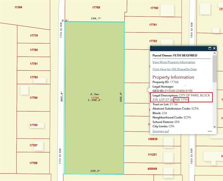 City Of Paris - Land