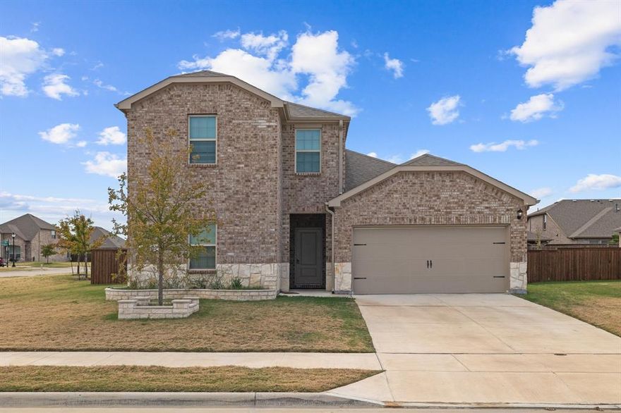 PROSPER ISD! 2021 built home on a corner lot in the extremely desirable Sutton Fields Community. Landlord shall pay the HOA dues, electricity and gas bills! Home includes solar panels, water softener with reverse osmosis water purification system, refrigerator, blinds, ceiling fans in the bedrooms, a beautiful garage with epoxy flooring and shelves for extra storage. Property features 4 spacious bedrooms, game room and 3 full baths. Master is separate from other bedrooms for privacy. Modern kitchen with tons of cabinet space and granite counters opens up to the huge family and dining room areas. Great covered patio perfect for your outdoor cooking and entertainment. Apart from the master, there is a second bedroom with full bath downstairs perfect for visiting guests or in-laws. Community features 2 pools, open green space, gardens, pocket farms, ponds, tennis court and a great Children’s playground. Hurry before it's gone!