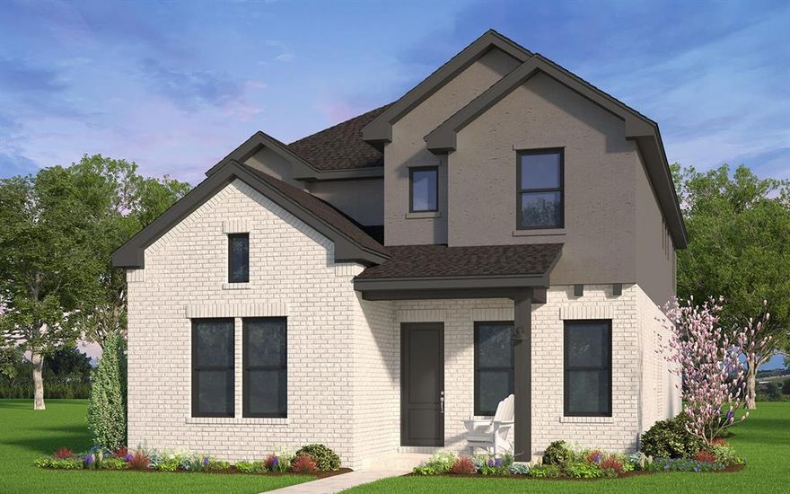 Welcome to Brookfield Residential at The Grove Frisco! This master-planned community is surrounded by heritage trees and offers resort-style amenities, including pools, miles of scenic trails, creative parks, and multiple gathering areas for residents. Located within the highly acclaimed Frisco ISD, The Grove Frisco provides an exceptional environment for family living.
Luxury meets comfort in the Middlebury, a spacious two-story floor plan designed for today’s lifestyle. The open-concept main level features a bright two-story great room that flows seamlessly into the upstairs game room, creating a welcoming and connected living space. The Primary Suite includes a luxurious bath with a freestanding tub and generous closet space. Two additional full baths downstairs. A mudroom drop zone off the garage offers convenient organization for daily essentials. Upstairs, the fourth bedroom can be customized as a media room or multi-generational suite with an optional kitchenette. Large walk-in closets throughout the home provide abundant storage. The Middlebury offers a perfect balance of luxury, comfort, and versatility, designed to adapt to the way you live.