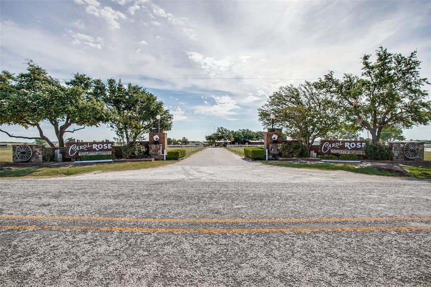 Ranch has been renowned horse breeding & training facility for decades. Highly improved facility main house with adjacent office, 9 mobile homes suitable for staff & trainer housing. 16 barns with total of 200 individual stalls, 12-stall and 28-stall barn used for stallions and training, 2 large barns designed for mares-foals, dry mare motel & wet mare motel barn. Indoor arena w large screened holding area. Outdoor roping arena with return alley running. Square cutting pen-arena, round pen, & open exercising track. Facilities designed for minimal staff with movable panels, alleys, & fencing. 6 ponds & several wet weather creeks across ranch. Future development opportunities also exist with location along I-35.