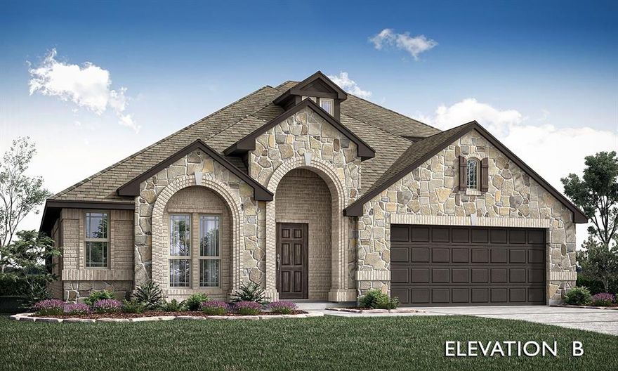 NEW! NEVER LIVED IN. Ready May 2026. Bloomfield Homes Hawthorne II floor plan has 4 bedroom and 3 baths with a charming brick and stone facade complimented by an 8' front door. The open-concept design inside offers a formal dining room off the foyer before entering the expansive family room. A striking stone-to-ceiling fireplace with an oak box mantel and large stained beams on the vaulted ceiling create a dramatic landscape for daily life. The deluxe kitchen is a true centerpiece with a trash can pull out, pot and pan drawers, warm wood cabinets, granite countertops, large walk-in pantry and a large island. RevWood laminate flooring is in the main areas downstairs, a tech center is located in a quiet part of the home, and there are upper cabinets for storage in the laundry room. The luxurious Primary suite offers a serene retreat with a setting area, walk-in closet, an elegant shower, a linen closet, and a double sink vanity. Upstairs, a versatile Game room and Guest suite complete the thoughtful layout. Outside you will find a covered patio. Contact Bloomfield Homes at Abe's Landing Today!