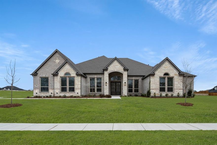 MLS# 21139201 - Built by First Texas Homes - Ready Now! ~ Discover this stunning 4-bedroom, 3.5-bath home in Broadmoor Estates, Ovilla, TX, offering 4,368 sq ft of thoughtfully designed single-story living. Enjoy a grand double door entry and charming double front porch, leading to a gourmet kitchen with butler’s pantry, double ovens, and a California island. Entertain in dedicated media and game rooms or relax on the large covered patio with outdoor fireplace. With a 3-car garage, access to half-acre homesites, top-rated Red Oak ISD, and easy routes to Dallas, this home blends comfort, style, and convenience. Schedule your private tour today!