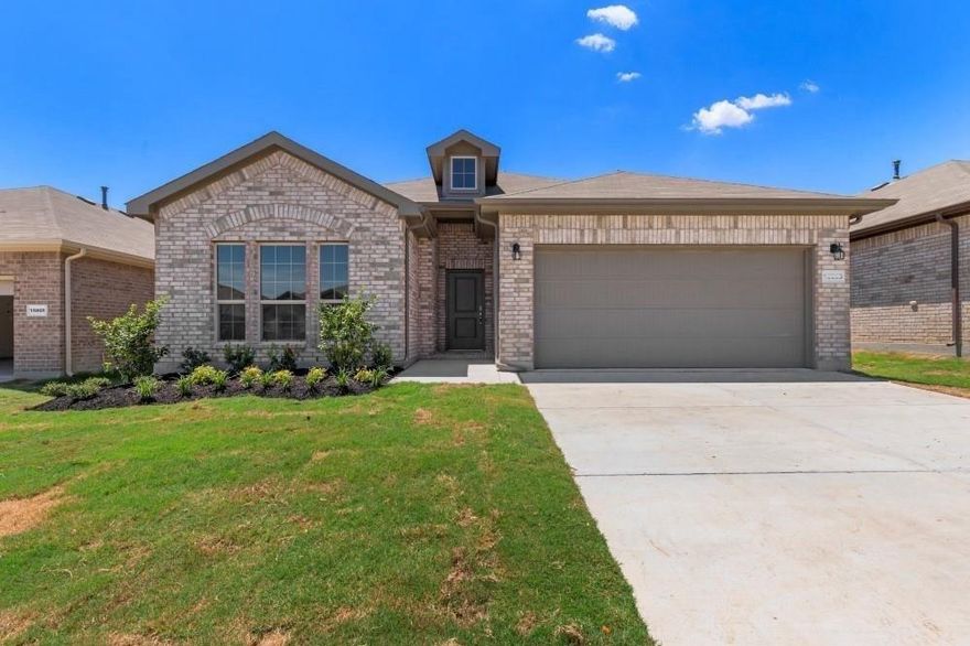Charming one-story residence boasting a bright, open-concept living space in the desirable Trail of Elizabeth Creek neighborhood. Ideally situated with quick access to Highway 114, just minutes from Texas Motor Speedway, I-35W, and the abundant retail options at Tanger Outlets. The community is adjacent to Northwest High School. The flowing floor plan highlights a welcoming kitchen, cozy breakfast nook, and generous living room ideal for family gatherings. Guest bedrooms with a shared full bath are positioned toward the front, while the secluded owner’s suite features a luxurious primary bath and spacious walk-in closet at the rear. Refrigerator included.