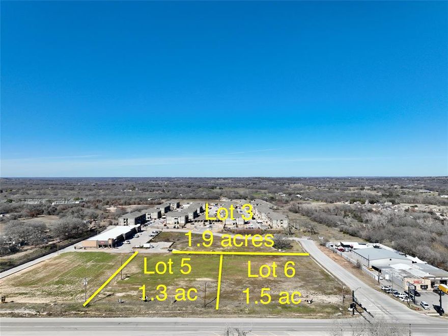 Prime commercial property available for sale! Located on a 1.32-acre tract between Weatherford and Hudson Oaks, this highly desirable lot comes equipped with essential utilities like water, sewer, electric, and storm drain. Recent improvements have enhanced its appeal, making it an excellent investment opportunity. The current zoning is C-1, Plat is completed. There's even potential for additional land, up to 3.47 acres, offering a coveted hard corner position with a traffic light on Hwy 180. With 209' of road frontage along Hwy 180 and a planned road on the northside, this property offers great accessibility. Adjacent to a new Class A apartment complex, take advantage of this incredible commercial opportunity in a rapidly growing county. Act now!