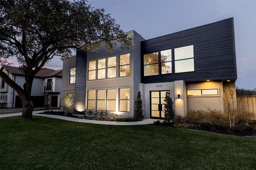 Preston Hollow New Construction With a Pool.  This Prestonian Home, Modern build has the space for all your activities both in and outside. Located in the Private School Corridor, and minutes from shopping and dining at Preston-Royal and Preston Forest it does not get more convenient than this. Gorgeous light floods the great room of this home highlighting the hand-laid, Oak floors. An architectural staircase with Oak treads, floats above the clean-lined kitchen with the island.  Primary is located down and has an open bath, soaking tub and a separate shower, 2 large walk-in closets, 1 with a private entrance to the 3rd garage.  Upstairs, huge media room, there are 5 bedrooms with en-suite baths and walk-in closets. Rooms could easily work for home gym, offices, playrooms, etc.  Outside there are 2 covered spaces, 2 sides of the pool, with plenty of space left for grass and landscaping.  Home will be completed June 2022.