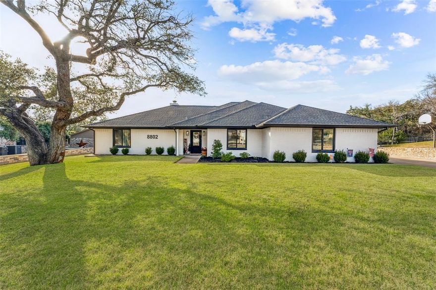 Welcome to 8802 Brierfield Rd in the sought-after community of Pecan Plantation! This delightful, golf course home offers a unique combination of comfort, tranquility, & welcoming atmosphere. As you step inside, you'll immediately appreciate the spacious & open floor plan that allows for easy flow & natural light throughout. The living area features a cozy FP, creating a warm & inviting atmosphere for gatherings. The kitchen is a chef's dream, with modern appliances, quartz counter tops, ample counter space, & an abundance of storage. The primary suite features a private ensuite bathroom, complete with a spacious vanity, & walk-in shower. There is also a flex room that can be used as a home office, a playroom, or hobby space. The highlight of this property is the sparkling swimming pool, perfect for those hot Texas summers. Whether you prefer lounging poolside with a good book or hosting lively pool parties, this backyard is sure to be your own personal paradise! $25K in Concessions!!