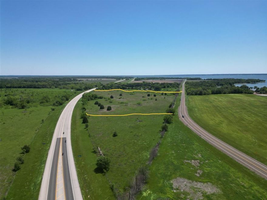This exceptional 5-acre tract is perfectly positioned between Highway 287 and Highway 309, offering valuable highway frontage on both sides of the property—a rare opportunity for high-visibility development. With its strategic location and easy access, this property has outstanding potential for commercial use, such as an RV campground, storage facility, travel stop, or other investment venture.
The land is  open and ready to build on, making it ideal for bringing your development vision to life.
Location is key, and this property delivers. It sits approximately one mile from a public boat ramp on Richland Chambers Lake, located right at the end of Highway 309. Richland Chambers Lake continues to grow in popularity as a fisherman’s paradise, attracting anglers and outdoor enthusiasts year-round.
Conveniently located about one hour south of Dallas, Texas, this property combines lake-area recreation traffic with major highway exposure, creating tremendous potential for future growth and income.
Don’t miss this investment opportunity—call today and add this promising property to your portfolio!