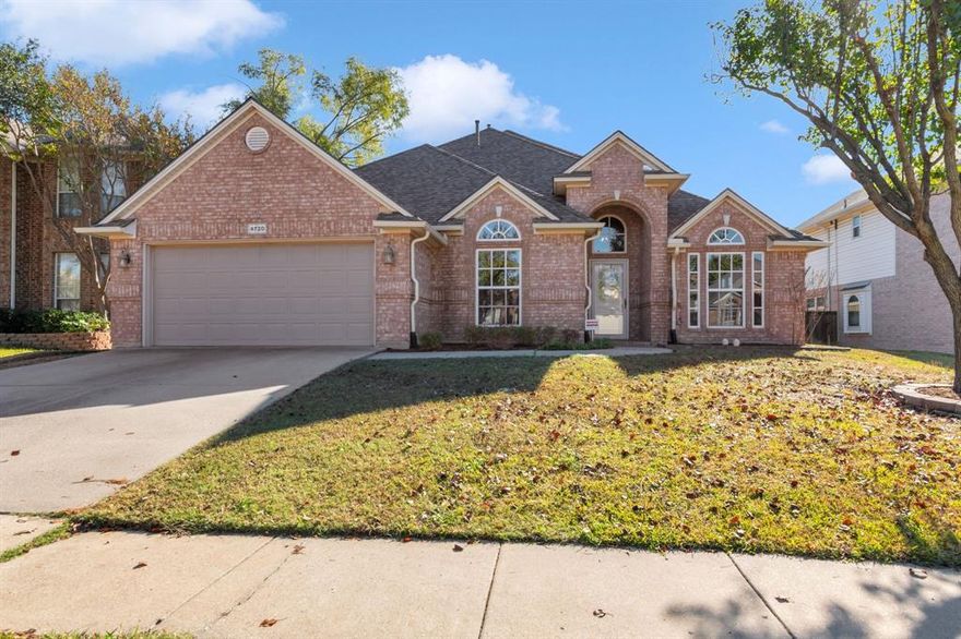 Beautiful updated home has an open floorplan that creates a seamless flow between the living room, kitchen, and dining area. Perfect for entertaining and everyday life. This 1.5 story will not disappoint. Upstairs there is a very large room with a full bathroom and closet that can be used for the 4th bedroom or it could also be used as a game room. The kitchen has granite counters and a large island for preparing food and entertaining. You'll enjoy a split master suite with custom bathroom that has a double shower, and large walk in closet.  Study has built in bookshelves. Enjoy lower monthly expenses thanks to the home's updated vinyl windows, designed to enhance insulation and significantly reduce your electric bill.
 There is an extended patio for outdoor fun. In the summer enjoy the Community Pool. This house is a definite must see!