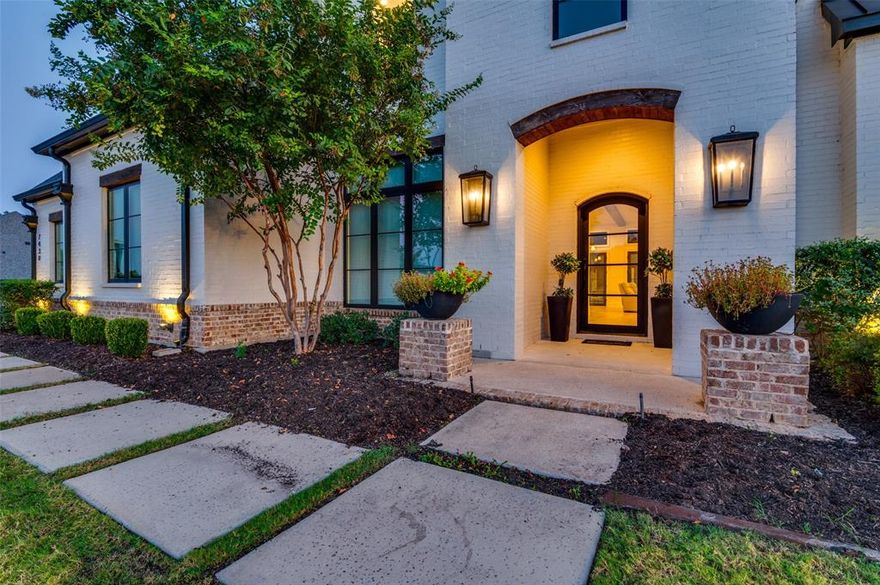 Welcome to your dream home! This exquisite French Modern two-story home offers 4,325 square feet and is designed to give you both the feeling of comfort and elegance. The interior and exterior elements have modern twists on distinct French influences, such as a hip roof and rounded dormers, groin vaulted ceilings and modern arches. Three bedrooms, 4 and half baths, media room, workout room, a flex room with built in office, attached and detached garage. The downstairs guest bedroom has been converted into an amazing office. When you enter the home there is a breathtaking view that includes the amazing open living, dining, kitchen area that overlooks the outdoor living spaces and modern pool. Countertops throughout the home are white Dolomite marble. The spacious butler's pantry takes service items out of the kitchen so it can remain functional and pretty for daily use. Entertaining guests will become much easier and more enjoyable due to the three living areas indoors and two outdoors. Downstairs you have a sophisticated media room with a stacked stone fireplace that runs from floor to ceiling and floating shelves with recessed lighting. The primary suite, located on the first floor, is a true sanctuary featuring a luxurious ensuite bath and generous closet space. The resort style backyard boasts an awe-inspiring modern pool and pool cabana with fireplace and an inviting living area. The oversized lot is surrounded by a backdrop of mature trees. Combining privacy, luxury, and functionality, this property is designed for the ultimate indoor-outdoor lifestyle. And did I mention this is a smart home! Do not hesitate to visit this one-of-a-kind completely custom home.