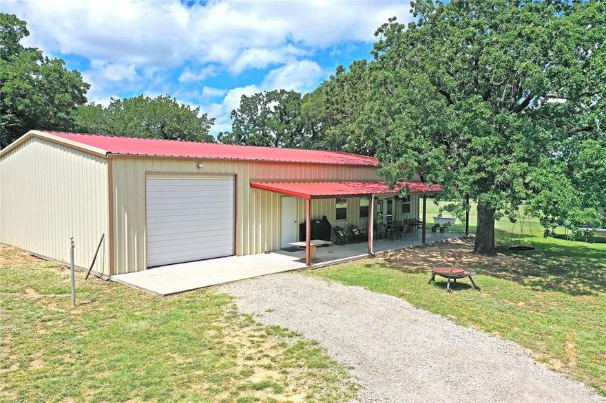Move-in ready barndominium on 20 acres in east Jack County. This 2-bedroom, 1-bathroom barndominium has tall ceilings offering an open atmosphere with views to the north from the kitchen and living room. The living area is 1,200 square feet with the attached shop being 1,200 square feet. The shop area has two overhead doors for drive-thru capability and is insulated. The property has frontage on Shawver Road and Erwin Road allowing for potential subdividing in the future. 1.5 acres of fenced-in, secured yard. The property has a rain collection system setup that is connected to two (2) 2,500-gallon water tanks at the back of the residence. The property is AG exempt. It has good cross fencing for cattle rotation as well as a set of working pens and one stock tank. 0.25 miles of new fencing. Full AC and water heater replaced in the last 3 years. 

Additional equipment are available with sale. Ask listing agent about such items.

Shown by appointment only.